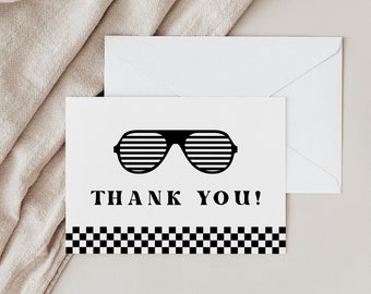 Two Cool Thank You Card, Boy Second Birthday Party Decorations, Modern Two Cool Thank You Card, Editable Template, Instant Download