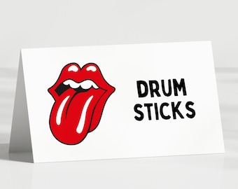Rock and Roll Birthday Food Tent, Rocker Birthday Decor, Rock N Roll, Music Birthday, Rolling Stones, Editable Template, Instant Download