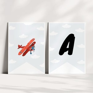 Airplane Birthday Party Banner, Plane Party Decorations, Fly On Over, Vintage Airplane Banner, Editable Template, Instant Download