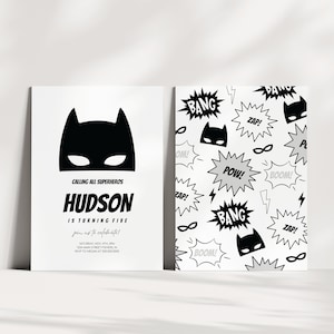 Convite para festa de aniversário de super-herói, convite para festa de aniversário de super-herói, convite para festa de super-herói moderno, convite editável, download instantâneo