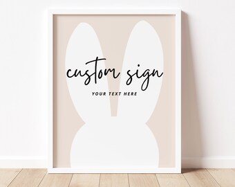 Cartel de cumpleaños de conejito, decoración de cumpleaños de conejito, primer cumpleaños de conejito, fiesta de cumpleaños de niña, plantilla editable, descarga instantánea