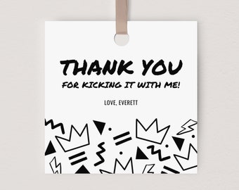 The Big One Birthday Thank You Tag, Notorious One Party Dekoration, Erster Geburtstagsparty, 90er Geburtstag, Bearbeitbare Vorlage, Sofort Download