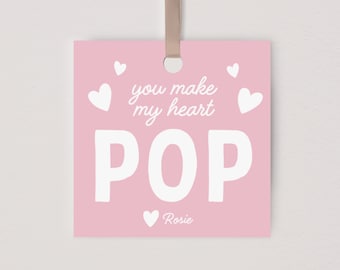 Pop It Valentine's Day Cards, Poppin Valentines Day Tag, Valentine Gift Label, Pop It Toy Printable Cards, Editable Instant Download