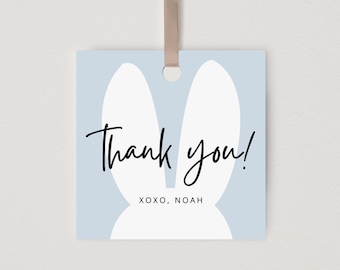 Bunny Birthday Thank You Tag, Some Bunny Birthday Favor Tag, Bunny First Birthday, Boy 1st Birthday Party, Editable, Instant Download