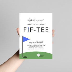 Invitación a la fiesta de cumpleaños número 50 del golf, invitación al 50 cumpleaños del golf, cumpleaños moderno del 50 cumpleaños del golf, cumpleaños de la camiseta Fif, descarga instantánea editable