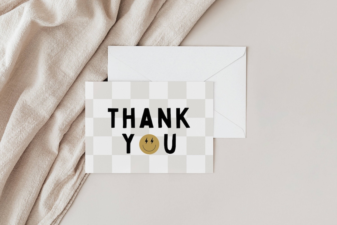 Two Cool Thank You Card, Cool One Thank You Card, Modern Two Cool ...