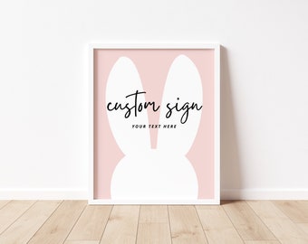 Cartel de cumpleaños de conejito, decoración de cumpleaños de conejito, primer cumpleaños de conejito, fiesta de cumpleaños de niña, plantilla editable, descarga instantánea