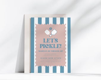 Pickleball Birthday Invitation, Pickleball Party Invite, Pickleball Sport Invitation, PickleBall Invite, Editable Template, Instant Download