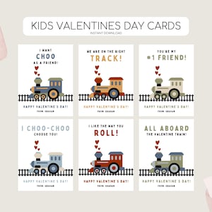 Kinder Zug Valentinstag Karten, druckbare Valentinstag Tags, Kid Vday Zug Tag, moderne Choo Choo Valentines, bearbeitbare Sofort Download
