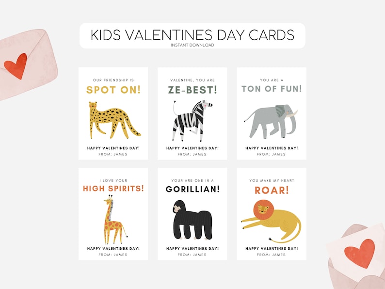 Kids Dog Valentines Day Cards Printable Valentines Day Tags - Etsy