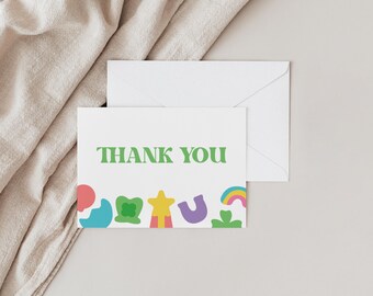 Lucky One Birthday Thank You Card, Lucky Charms Thank You Card, St. Patricks Day Birthday, Shamrock Birthday, Editable Instant Download