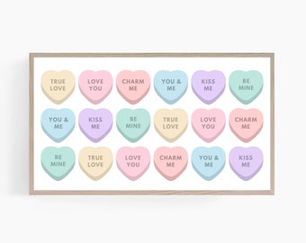 Valentinstag TV Kunst, Valentinstag Frame TV Art, Candy Heart Frame TV, Moderne Februar Tv Kunst, Samsung Frame TV Kunst, Sofort Download