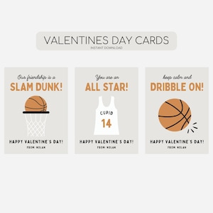 Kinder Basketball Valentinstag Karte, druckbare Valentinstag Tags, Kid Vday Sport Tags, Basketball Valentine, bearbeitbare Sofort Download