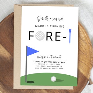 Golf quarantième anniversaire Party Invitation, Golf 40e anniversaire inviter, 40e anniversaire de Golf moderne, avant Tee anniversaire, téléchargement immédiat modifiable