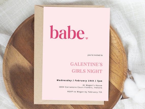 Galentine's Invitation, Galentines Girls Night Invite, Galentines Invite Template, Girls Night Invite, Editable Template, Instant Download
