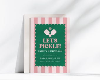 Pickleball Birthday Invitation, Pickleball Party Invite, Pickleball Sport Invitation, PickleBall Invite, Editable Template, Instant Download