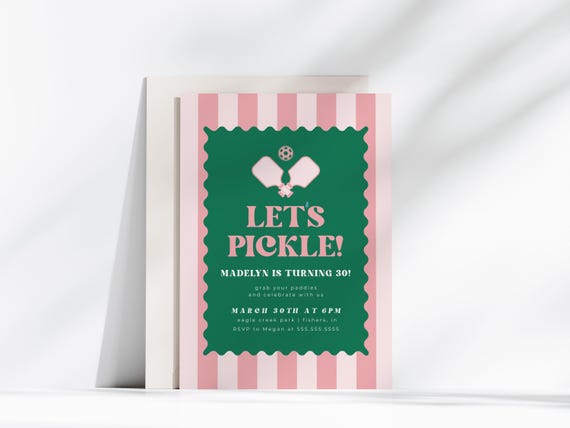 Pickleball Birthday Invitation, Pickleball Party Invite, Pickleball Sport Invitation, PickleBall Invite, Editable Template, Instant Download