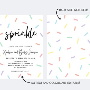 Sprinkle Baby Shower Invitation, Baby Sprinkle Invite, Sprinkled With ...