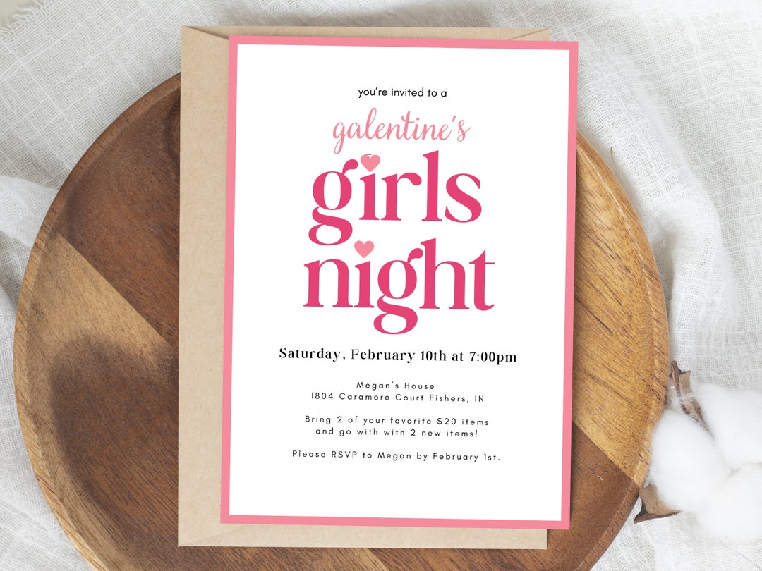 Galentine's Invitation, Galentines Girls Night Invite, Galentines ...