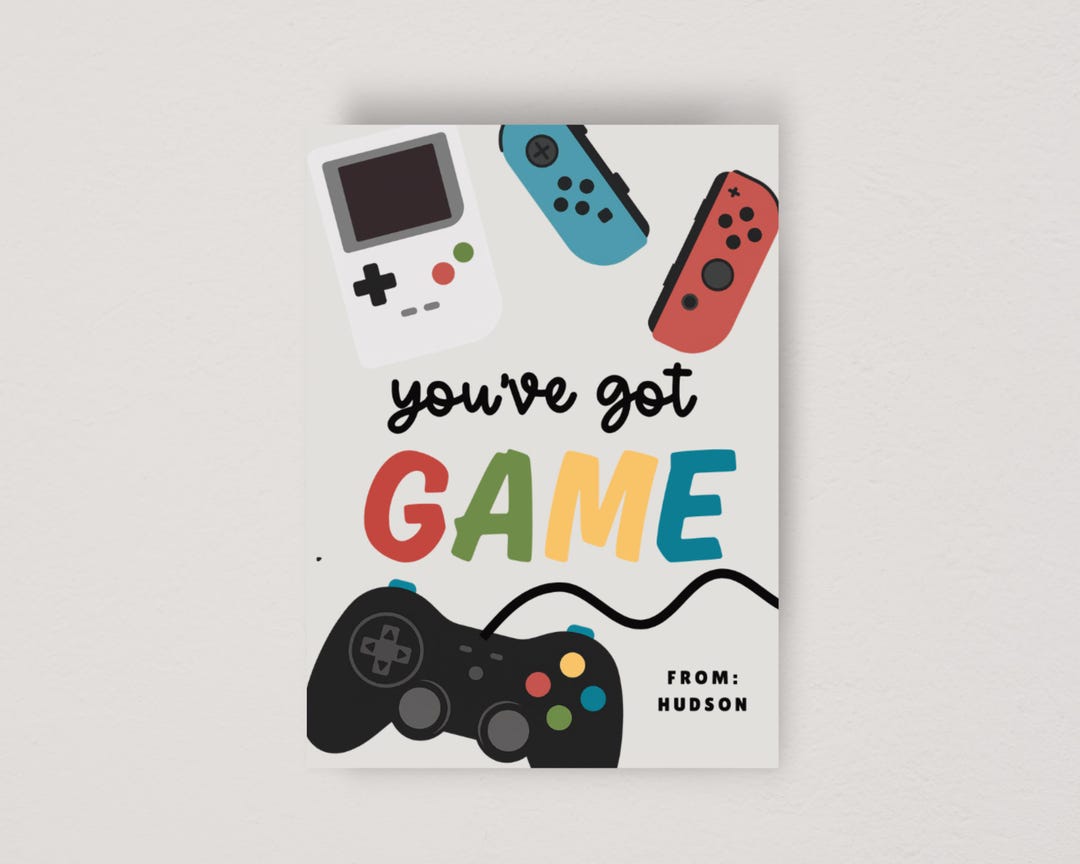 Video Game Valentine Cards, Printable Gaming Valentines, Video Game ...