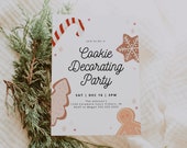 Christmas Cookie Decorating Party Invitation, Holiday Cookie Party Invite, Cookie Decorating, Editable Template, Instant Download