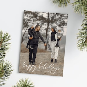 Modern Holiday Photo Card Template, Merry Christmas Card, Holiday Photo Card, Minimalistic Holiday Card Editable Template, Instant Download