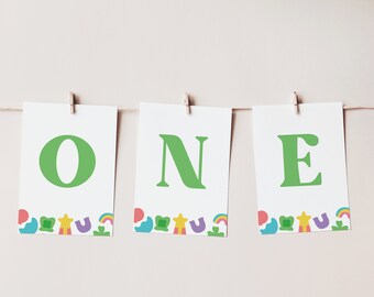 Lucky Charm Banner, Lucky One Decorations, St. Patricks Day Editable Decor, Lucky Seven Decorations, Editable Instant Download