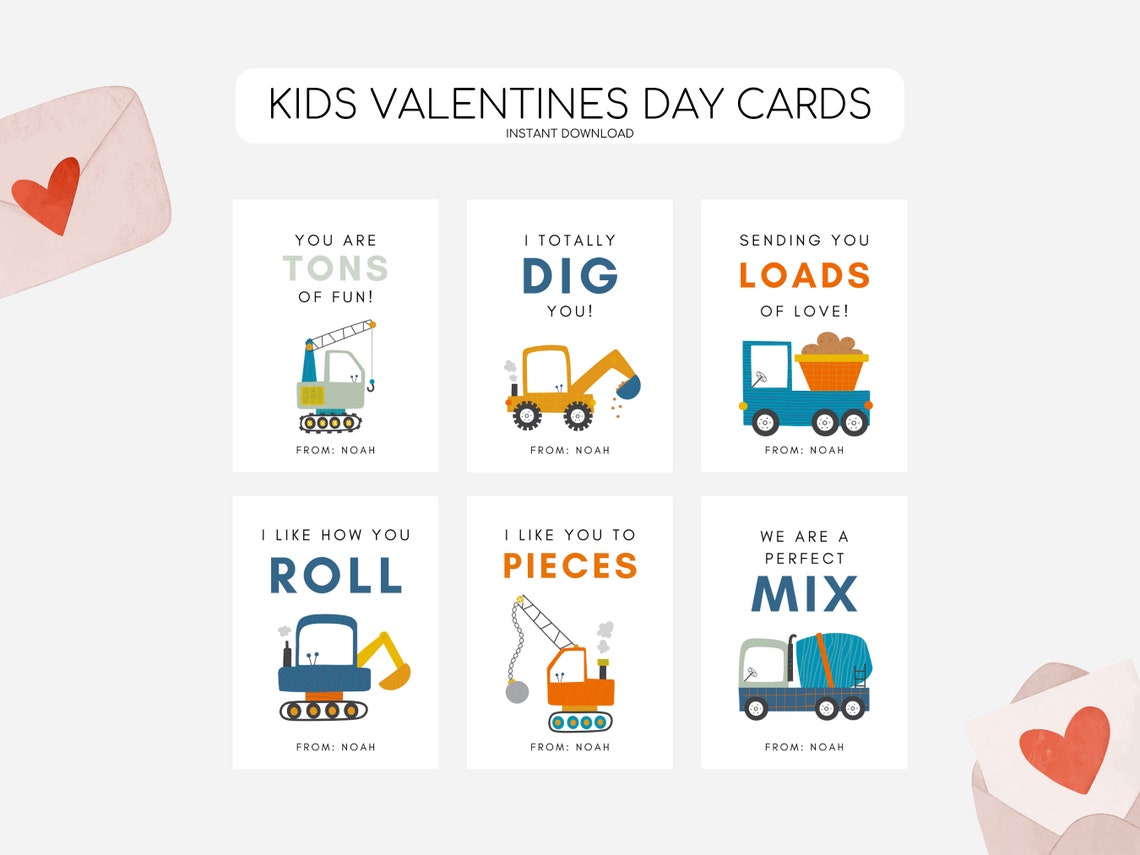 Kids Dog Valentines Day Cards Printable Valentines Day Tags - Etsy