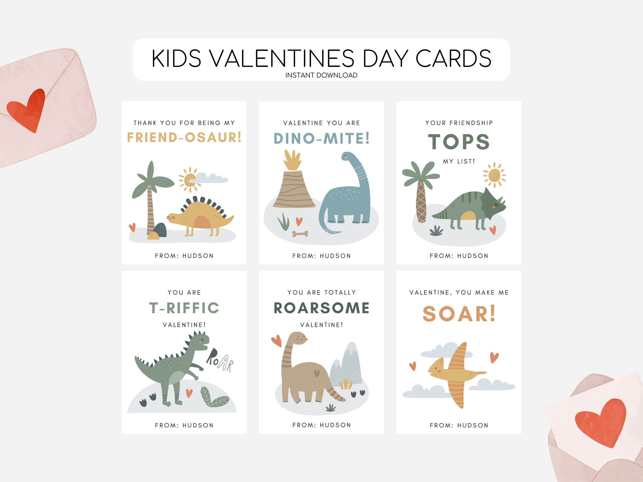 Kids Monster Valentines Day Cards, Printable Valentines Day Tags, Kid ...