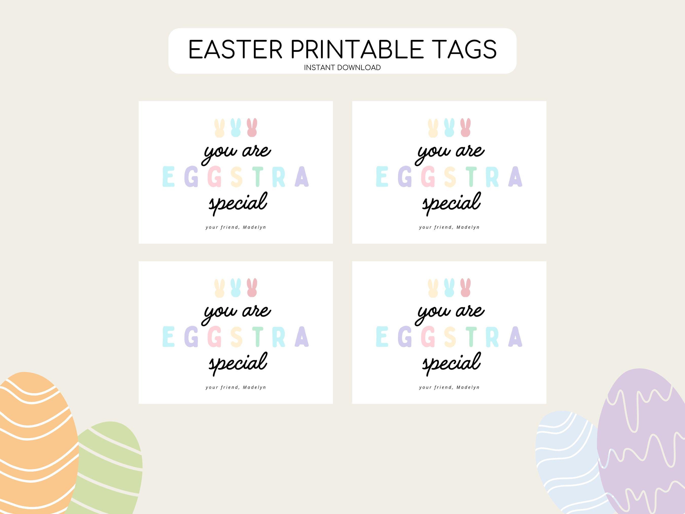Druckbare Osterhase Tag, moderne Ostergeschenk Anhänger, moderne Ostergeschenk Label, Häschen druckbare Tag, sofort download
