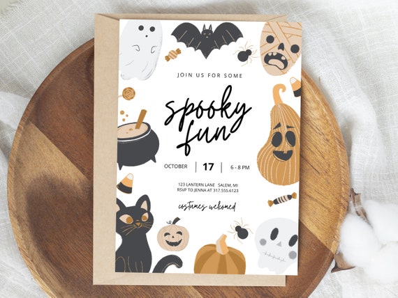 Halloween Party Invitation, Fall Party Invite, Pumpkin Party Invitation, Instant Download