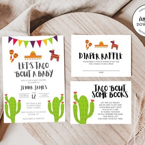 Taco Baby Shower Invitation, Fiesta Baby Shower Invite, Editable Template, Instant Download