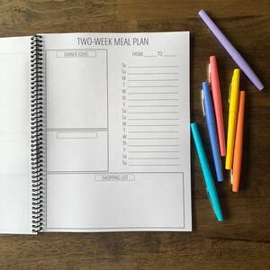 Meal Planning with a Purpose Two Week Meal Planner One Year Meal Planning Book Grocery List Meal Planner Notebook Meal Prep image 7