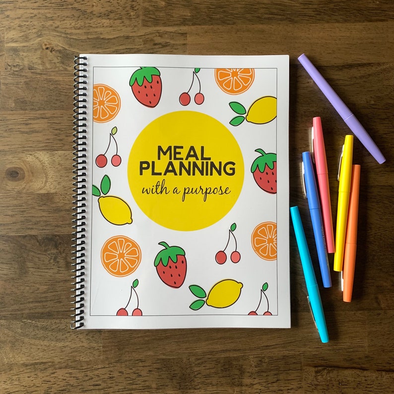 Meal Planning with a Purpose Two Week Meal Planner One Year Meal Planning Book Grocery List Meal Planner Notebook Meal Prep image 1