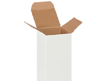 Reverse Tuck Folding 24/PK White Chipboard Box 2x2x5 or 2x2x6 inches