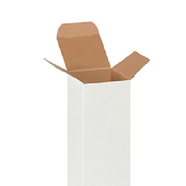 Reverse Tuck Folding 24/PK White Chipboard Box 2x2x5 or 2x2x6 inches