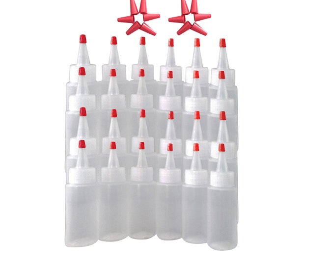 2oz Plastic Squeeze Bottles 24/pk Yorker Red Tip Caps Refillable Icing Cookie Decorating Sauces Condiments Arts Crafts Free 12 Long Overcaps