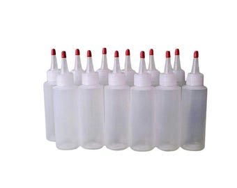 4oz Plastic Squeeze Bottles w/ YorkerCaps 12/pk  BPA-Free, Food-Grade -Great for Icing Cookie Decorating Sauces Condiments Arts and Crafts