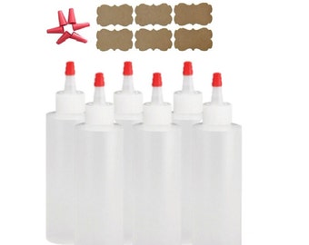 4oz Plastic Squeeze Bottles w/ YorkerCaps 6/pk  BPA-Free, Food-Grade -Great for Icing Cookie Decorating Sauces Condiments Arts and Crafts