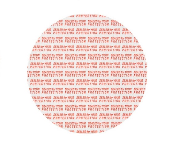 33mm Pressure Sensitive PS Foam Cap Liners Seal Tamper Seal Sealed for your Protection US Seller Red Print