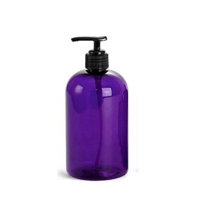 16oz Purple or Amber Plastic Bottle PET 1/pk Refillable Bottle Black Pump Dispenser For Shampoo Hand Soap Hand Cream Body Wash Reuseable Purple