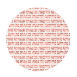 58mm Pressure Sensitive PS Foam Cap Liners Seal Tamper Seal 2.28" Sealed for your Protection US Seller Red Print
