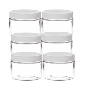 20 Pack 4oz Clear Plastic Jars With Lids,115ml Wide-Mouth Refillable Storage Containers,Empty Round Containers For Candy,Beads,Lotion, Slime Making And Food Storage