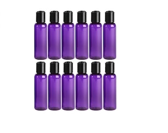 Purple Plastic Travel Bottles: TSA Approved, Refillable 2oz (60ml) - Bulk Options