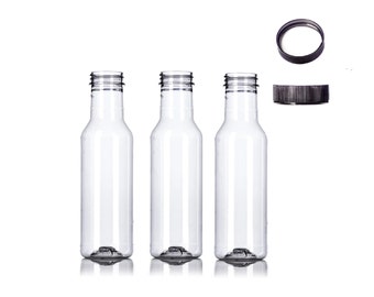 Clear Plastic BBQ Sauce Bottles - 12oz Empty Food Grade PET