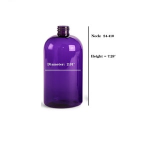 16oz Purple or Amber Plastic Bottle PET 1/pk Refillable Bottle Black Pump Dispenser For Shampoo Hand Soap Hand Cream Body Wash Reuseable image 2