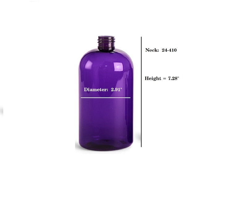 16oz Purple or Amber Plastic Bottle PET 1/pk Refillable Bottle Black Pump Dispenser For Shampoo Hand Soap Hand Cream Body Wash Reuseable image 2