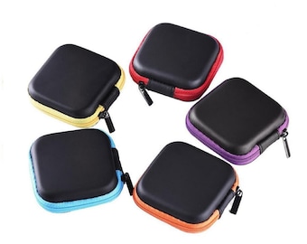 Mini Hard Shell Zipper Case 2.76 Inch, Small Travel Storage Container, Pocket Organizer Pouch