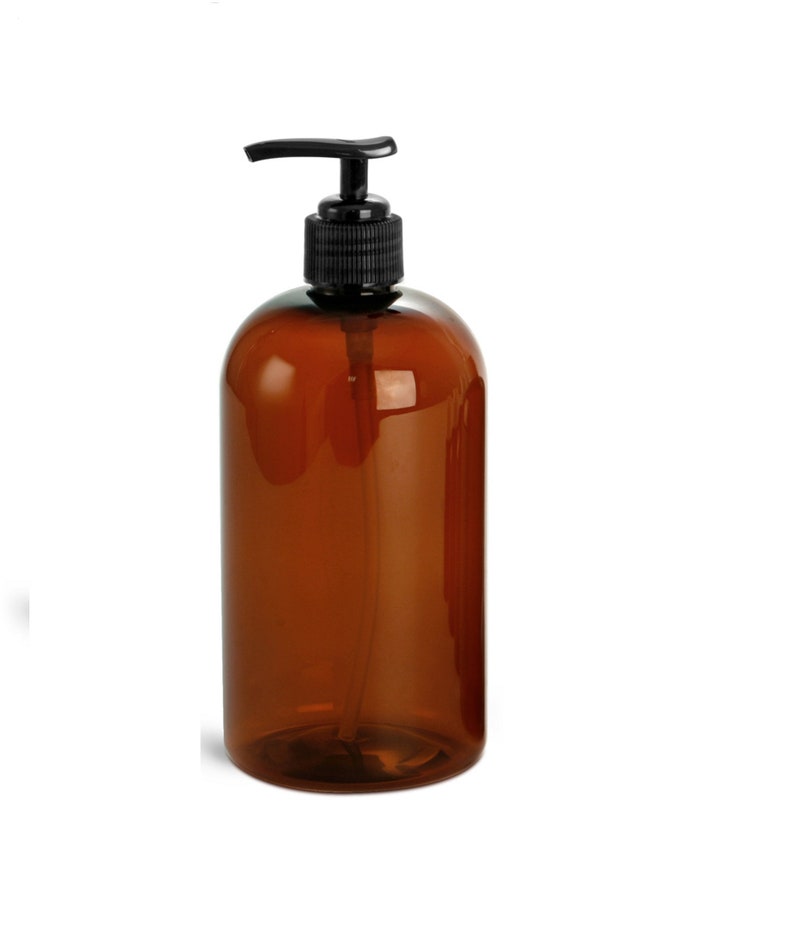 16oz Purple or Amber Plastic Bottle PET 1/pk Refillable Bottle Black Pump Dispenser For Shampoo Hand Soap Hand Cream Body Wash Reuseable Amber