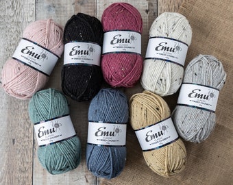 Emu Classic Tweed Chunky 100g Balls - Nine Colours To Choose From - Knitting - Crochet